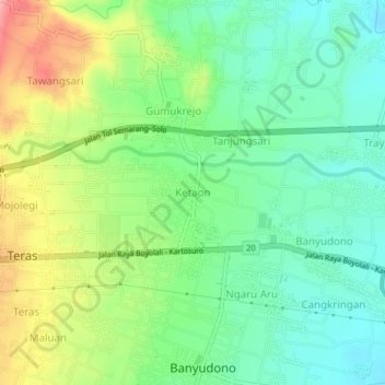 Ketaon topographic map, elevation, terrain