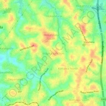 Vidyala Junction topographic map, elevation, terrain