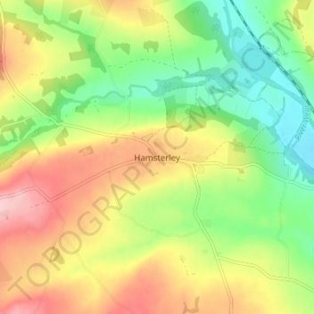 Hamsterley topographic map, elevation, terrain