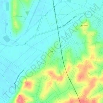 Creti topographic map, elevation, terrain