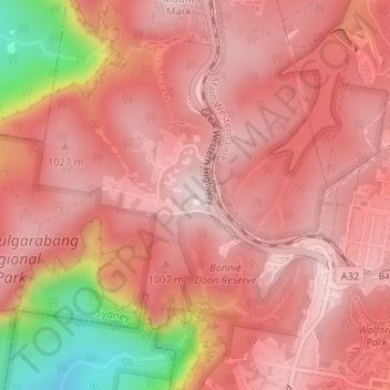 Pulpit Hill topographic map, elevation, terrain