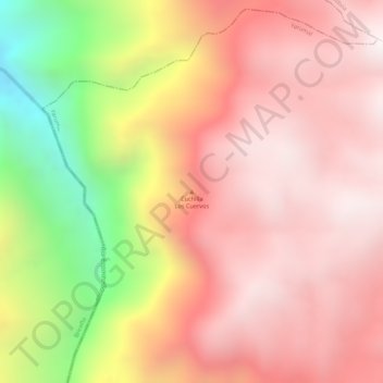 Cuchilla Los Cuervos topographic map, elevation, terrain