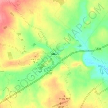 Hatton topographic map, elevation, terrain