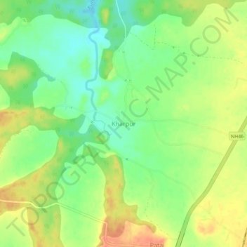 Kharpur topographic map, elevation, terrain