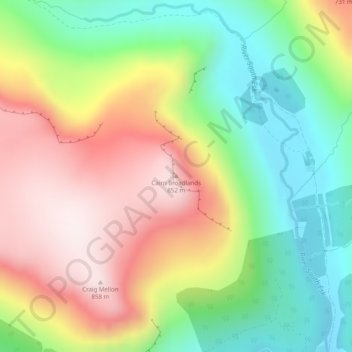 Cairn Broadlands topographic map, elevation, terrain