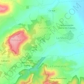 La Mediera topographic map, elevation, terrain