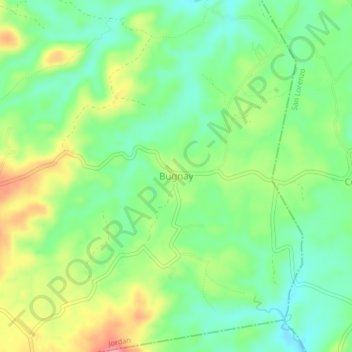 Bugnay topographic map, elevation, terrain