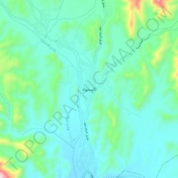 Al Makhwah topographic map, elevation, terrain