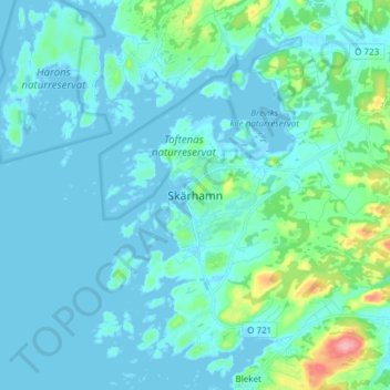 Skärhamn topographic map, elevation, terrain