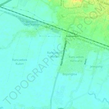 Rancaekek Wetan topographic map, elevation, terrain