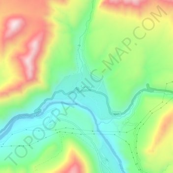 Saspul topographic map, elevation, terrain