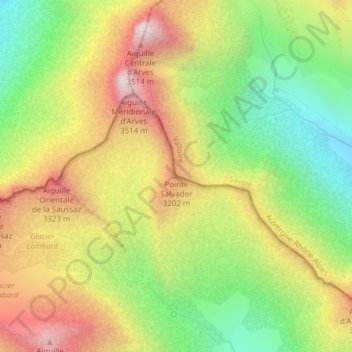 Pointe Salvador topographic map, elevation, terrain