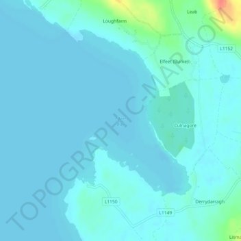 Elfeet Bay topographic map, elevation, terrain