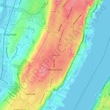 Grantwood topographic map, elevation, terrain