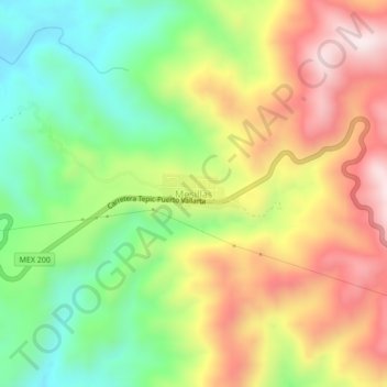 Mesillas topographic map, elevation, terrain