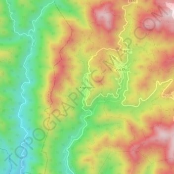 Kaminaria topographic map, elevation, terrain