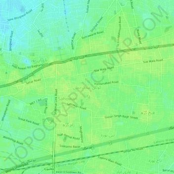 Kotli Abdur Rahman topographic map, elevation, terrain