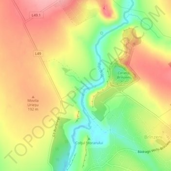 Cascade (1-1.5m) topographic map, elevation, terrain