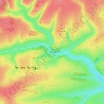 Imber topographic map, elevation, terrain