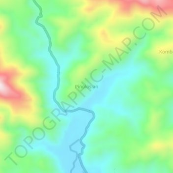 Pinolosian topographic map, elevation, terrain