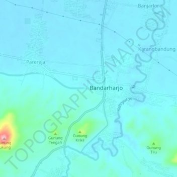 Banjarharjo topographic map, elevation, terrain