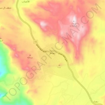 Tanumah topographic map, elevation, terrain