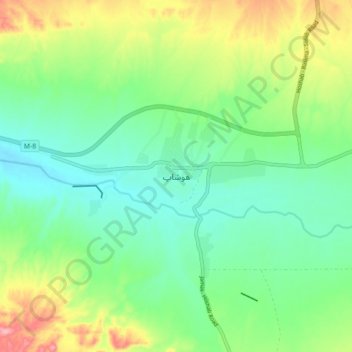 Hoshab topographic map, elevation, terrain