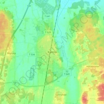 Kumla topographic map, elevation, terrain