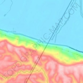 Margos topographic map, elevation, terrain