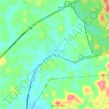 Sri Jaya topographic map, elevation, terrain