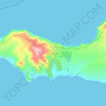 Akrotíri topographic map, elevation, terrain
