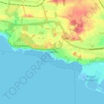 Limekilns topographic map, elevation, terrain