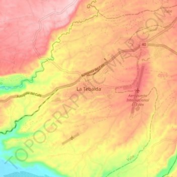 La Tebaida topographic map, elevation, terrain