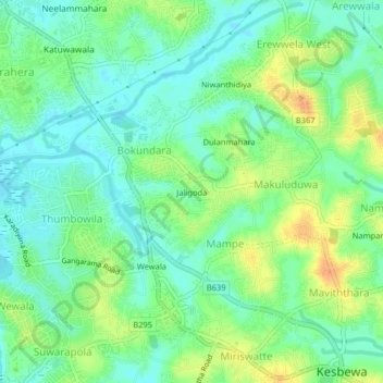 Jaligoda topographic map, elevation, terrain