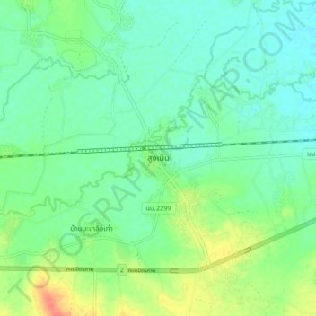 Sung Noen topographic map, elevation, terrain