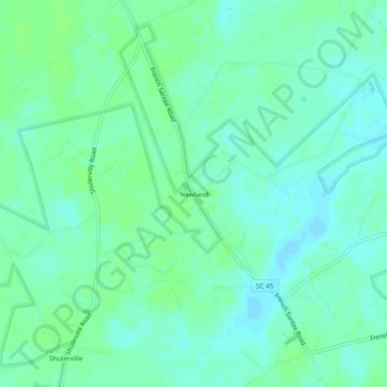 Newland topographic map, elevation, terrain