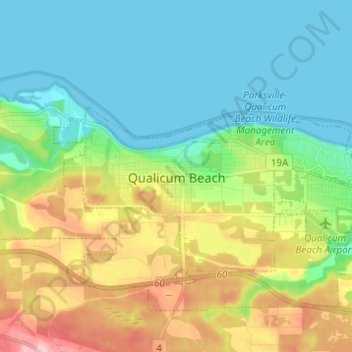 Qualicum Beach topographic map, elevation, terrain