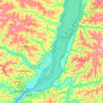 Solar topographic map, elevation, terrain