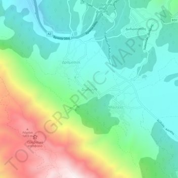 Δωδώνη topographic map, elevation, terrain