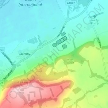 Wilton topographic map, elevation, terrain