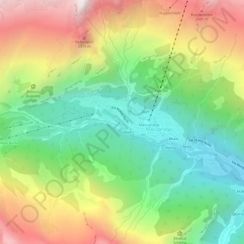 Staffa (capoluogo) topographic map, elevation, terrain