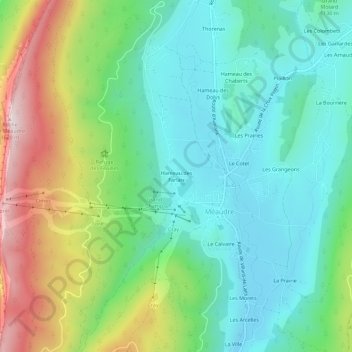Hameau des Farlaix topographic map, elevation, terrain