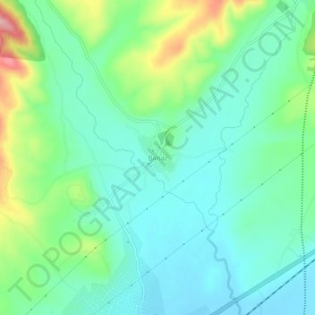 Banaz topographic map, elevation, terrain