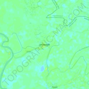 Khaliajuri topographic map, elevation, terrain