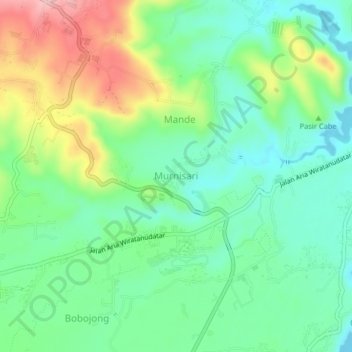 Murnisari topographic map, elevation, terrain