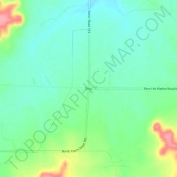 Doss topographic map, elevation, terrain