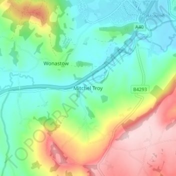 Mitchel Troy topographic map, elevation, terrain