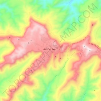 Amdework topographic map, elevation, terrain