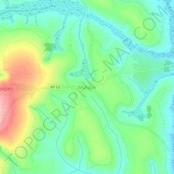 Mutobo topographic map, elevation, terrain
