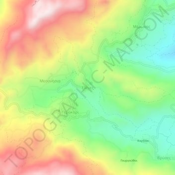 Elenes topographic map, elevation, terrain